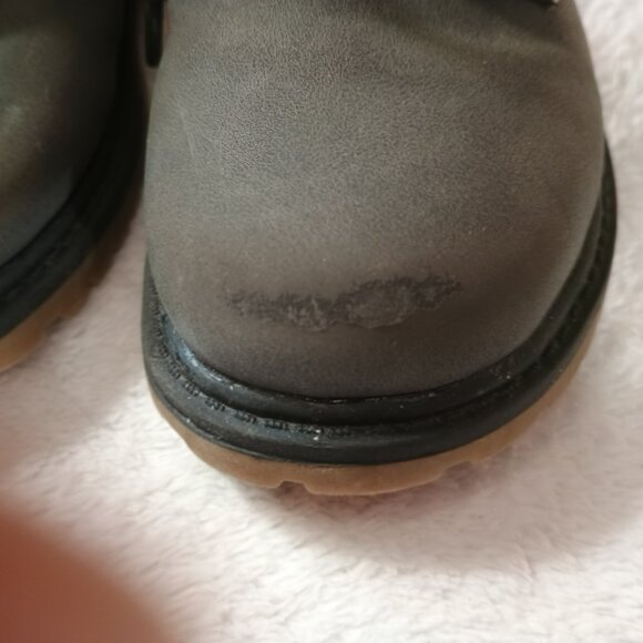 Kids Toddler Sz 9 Gray Combat Boots Side-Zip & Classic Laces - Picture 7 of 7